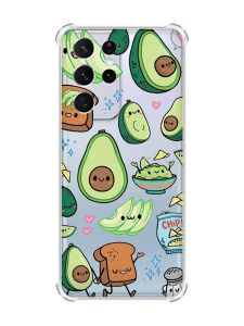 Чохол з потовщеними кутами на Samsung Galaxy S21 Ultra :: Милі авокадо каваї (принт 305)