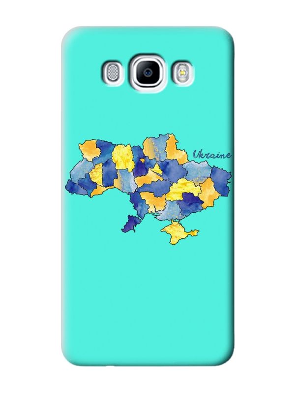 Матовий бірюзовий чохол на Samsung Galaxy J7(2016) J710 :: Карта України (принт 261)