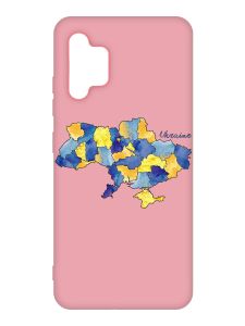 Матовий рожевий чохол на Samsung Galaxy A32 :: Карта України (принт 261)