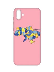 Матовий рожевий чохол на Samsung Galaxy A04 :: Карта України (принт 261)