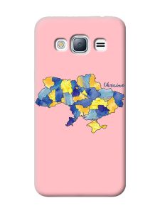 Матовий рожевий чохол на Samsung Galaxy J3 / J310 :: Карта України (принт 261)