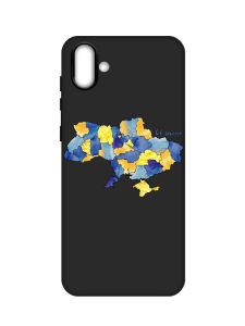 Матовий чорний чохол на Samsung Galaxy A04 :: Карта України (принт 261)