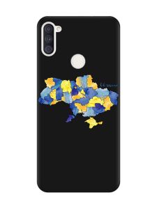 Матовий чорний чохол на Samsung Galaxy A11 :: Карта України (принт 261)