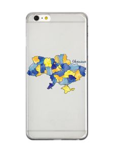 Прозорий чохол на iPhone 6+/6 Plus :: Карта України (принт 261)