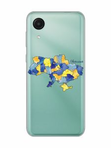 Прозорий чохол на Samsung Galaxy A03 Core / A032 :: Карта України (принт 261)