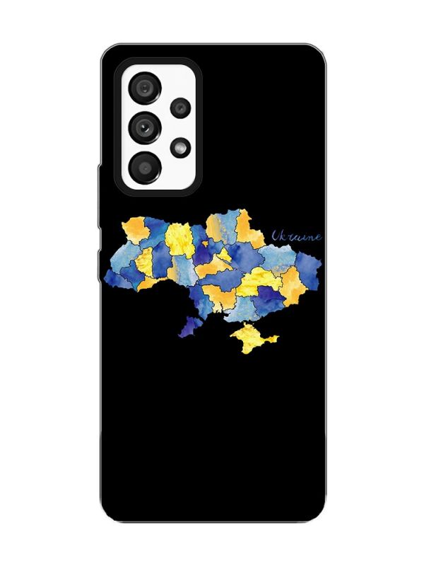 Матовий чорний чохол на Samsung Galaxy A53 4G/5G :: Карта України (принт 261)