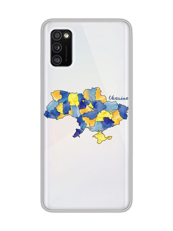 Прозорий чохол на Samsung Galaxy A41 :: Карта України (принт 261)