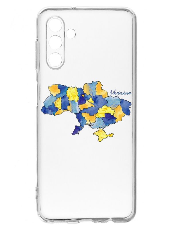 Прозорий чохол на Samsung Galaxy A54 5G / A546 :: Карта України (принт 261)