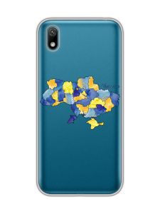 Прозорий чохол для Huawei Y5 2019 / Honor 8S :: Карта України (принт 261)
