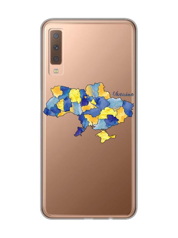 Прозорий чохол на Samsung Galaxy A7(2018) A750 :: Карта України (принт 261)