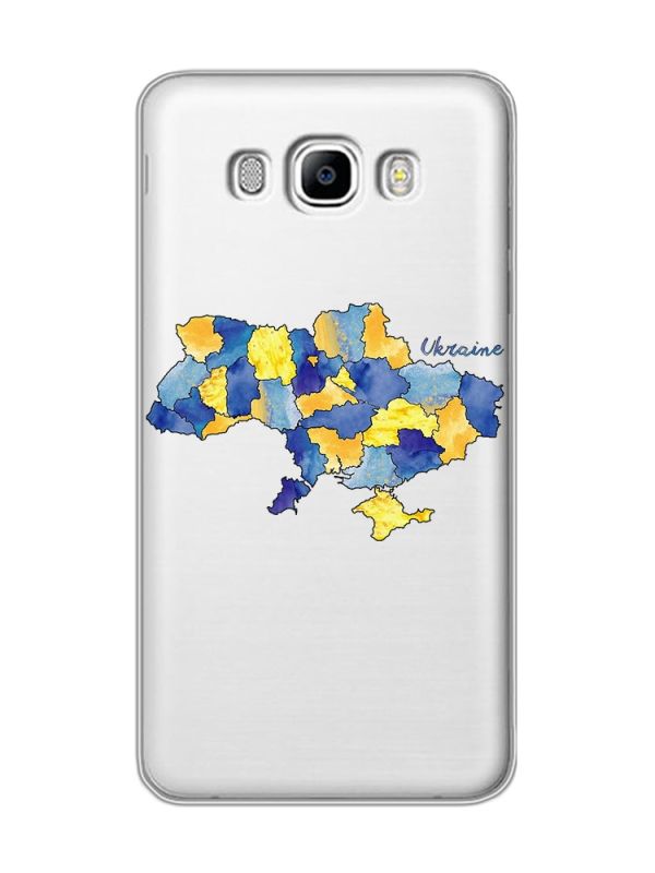 Прозорий чохол на Samsung Galaxy J7(2016) J710 :: Карта України (принт 261)