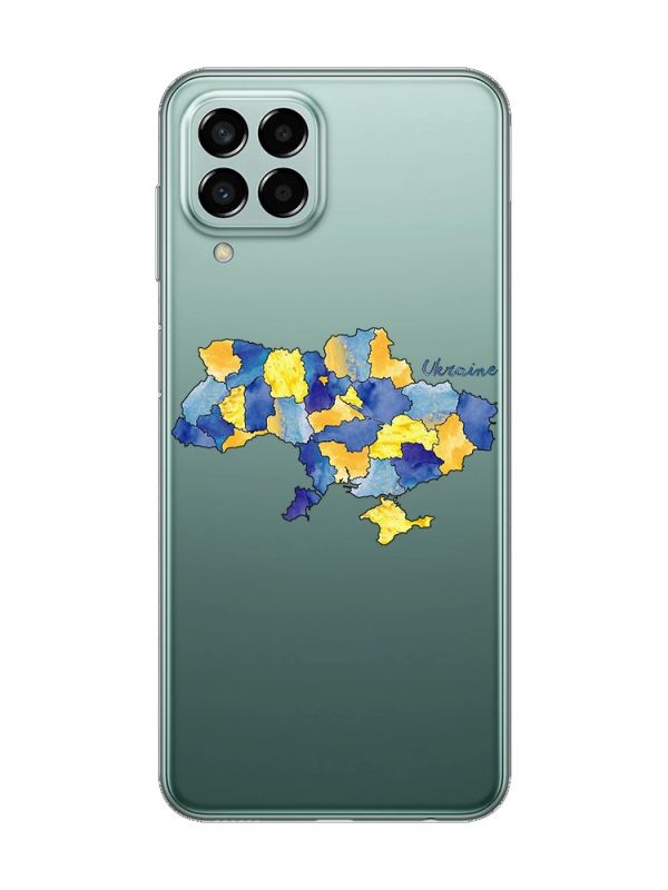 Прозорий чохол на Samsung Galaxy M33 5G :: Карта України (принт 261)