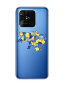 Прозорий чохол на Xiaomi Redmi 10C :: Карта України (принт 261)