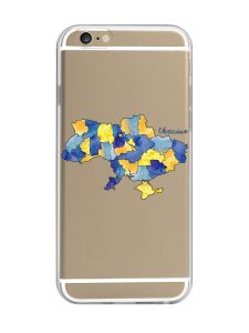 Прозорий чохол на iPhone 6/6s :: Карта України (принт 261)