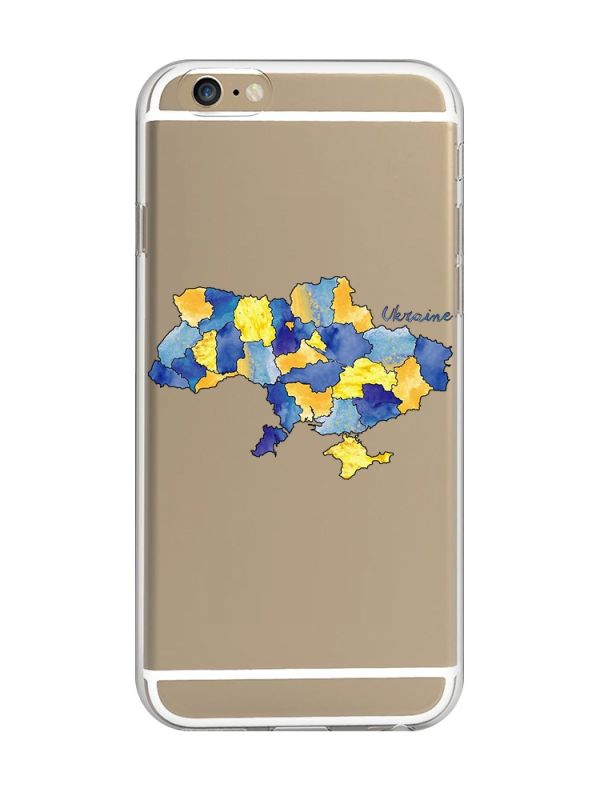 Прозорий чохол на iPhone 6/6s :: Карта України (принт 261)