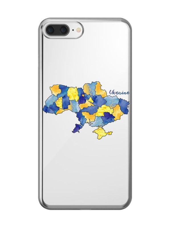 Прозорий чохол на iPhone 7 Plus/8 Plus :: Карта України (принт 261)