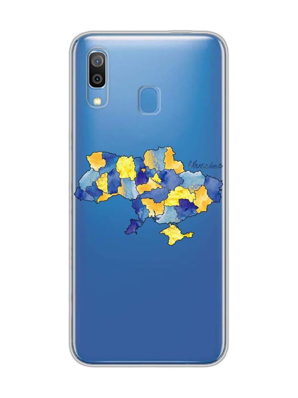 Прозорий чохол для Samsung Galaxy A30 (2019)/A20 (2019) :: Карта України (принт 261)