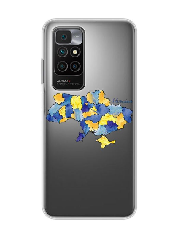 Прозорий чохол для Xiaomi Redmi 10 :: Карта України (принт 261)
