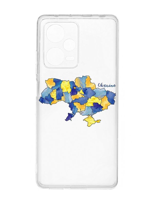 Прозорий чохол на Xiaomi Redmi Note 12 Pro 5G :: Карта України (принт 261)
