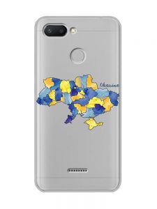 Прозорий чохол на Xiaomi Redmi 6  :: Карта України (принт 261)