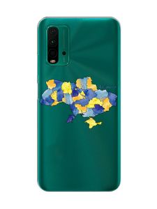 Прозорий чохол на Xiaomi Redmi 9T  :: Карта України (принт 261)