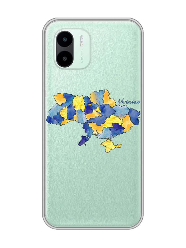 Прозорий чохол на Xiaomi Redmi A1 :: Карта України (принт 261)