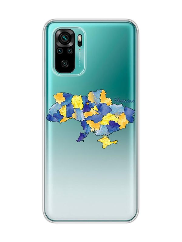 Прозорий чохол на Xiaomi Redmi Note 10 / Note 10s  :: Карта України (принт 261)