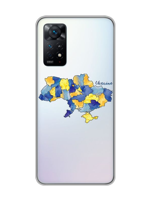 Прозорий чохол на Xiaomi Redmi Note 11 Pro :: Карта України (принт 261)