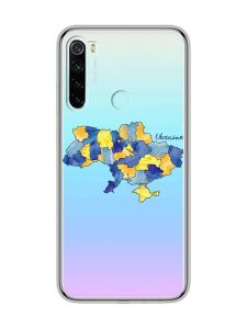 Прозорий чохол на Xiaomi Redmi Note 8  :: Карта України (принт 261)