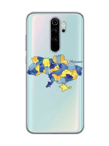 Прозорий чохол на Xiaomi Redmi Note 8 Pro :: Карта України (принт 261)