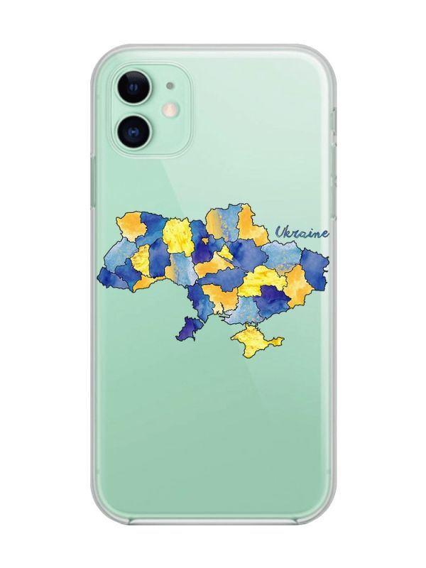 Прозорий чохол на Apple iPhone 11 (6,1) :: Карта України (принт 261)