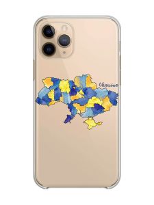 Прозорий чохол на Apple iPhone 11 Pro (5,8) :: Карта України (принт 261)