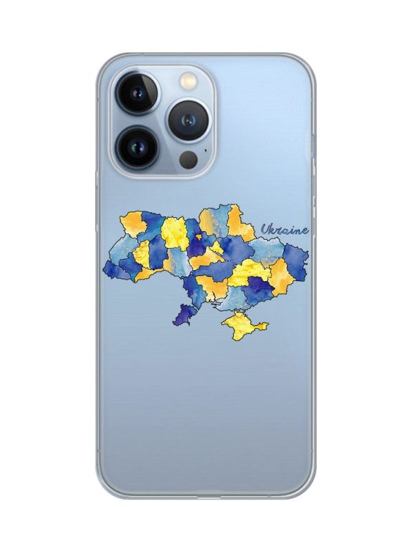 Прозорий чохол на Apple iPhone 13 Pro :: Карта України (принт 261)