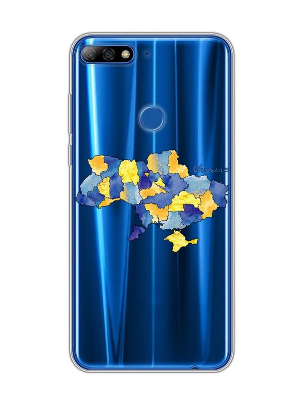 Прозорий чохол на Huawei Y7 2018 / Y7 prime 2018 :: Карта України (принт 261)