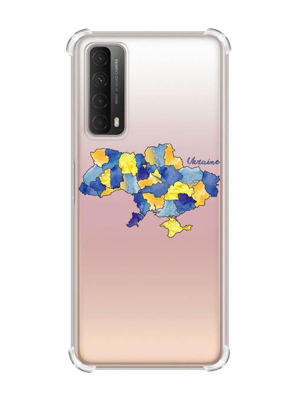 Чохол з потовщеними кутами на Huawei P Smart 2021 :: Карта України (принт 261)