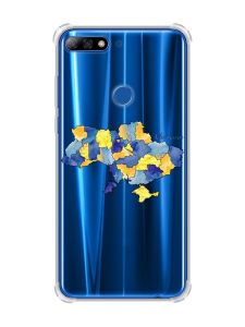 Чохол з потовщеними кутами на Huawei Y7 2018/Y7 Prime 2018 :: Карта України (принт 261)