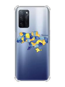 Чохол з потовщеними кутами на Oppo A55 :: Карта України (принт 261)