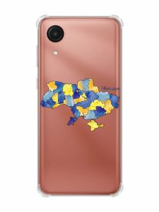 Чохол з потовщеними кутами на Samsung Galaxy A03 Core/A032 :: Карта України (принт 261)