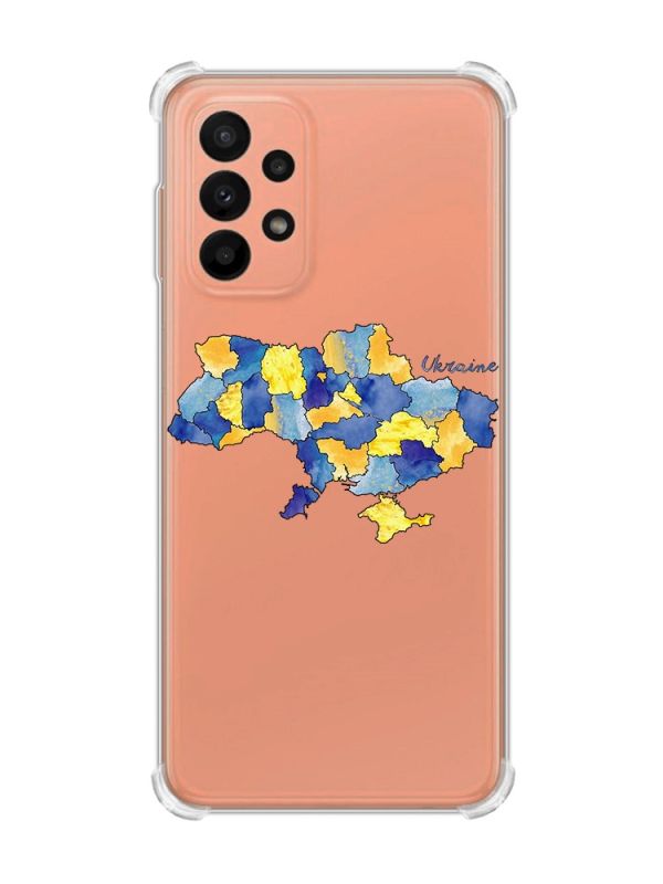 Чохол з потовщеними кутами на Samsung Galaxy A23 :: Карта України (принт 261)