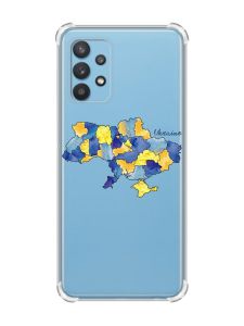 Чохол з потовщеними кутами на Samsung Galaxy A32 :: Карта України (принт 261)