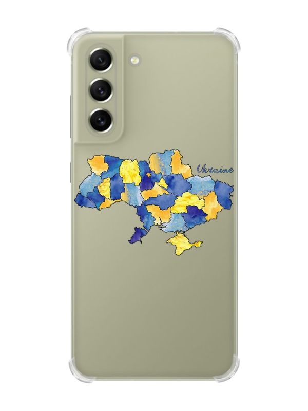 Чохол із потовщеними кутами на Samsung S21 FE :: Карта України (принт 261)