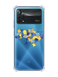 Чохол з потовщеними кутами на Xiaomi Poco X4 Pro 5G :: Карта України (принт 261)