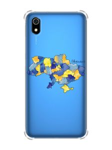 Чохол з потовщеними кутами для Xiaomi Redmi 7A :: Карта України (принт 261)