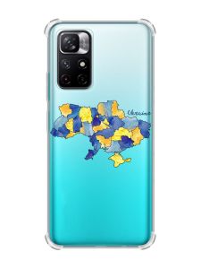 Чохол з потовщеними кутами на Xiaomi Redmi Note 11 4G :: Карта України (принт 261)