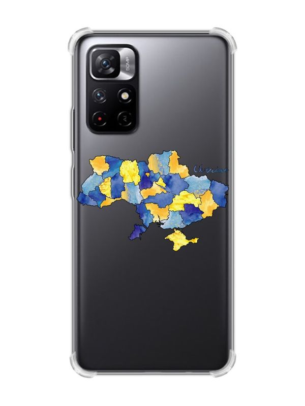 Чохол з потовщеними кутами на Xiaomi Redmi Note 11 5G :: Карта України (принт 261)