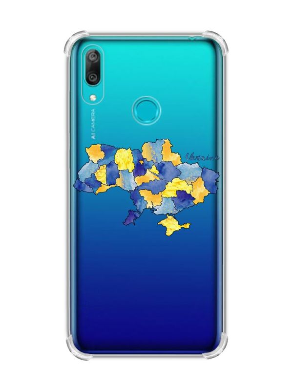 Чохол з потовщеними кутами Huawei Y7 2019/Y7 prime 2019 :: Карта України (принт 261)