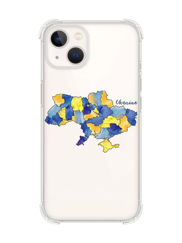 Чохол із потовщеними кутами на iPhone 14 Plus :: Карта України (принт 261)