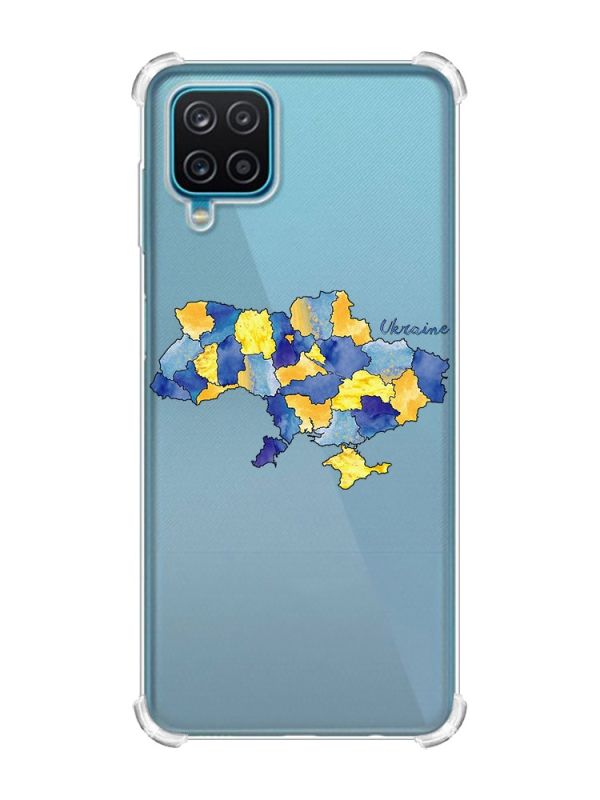 Чохол з потовщеними кутами на Samsung A12 4G :: Карта України (принт 261)