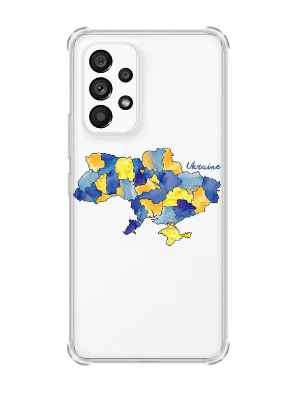 Чохол з потовщеними кутами на Samsung Galaxy A53 :: Карта України (принт 261)
