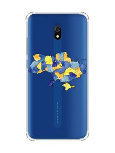 Чохол з потовщеними кутами на Xiaomi Redmi 8A :: Карта України (принт 261)